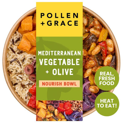 Pollen + Grace Mediterranean Vegetable & Olive Hot Bowl Ready Meal 400g