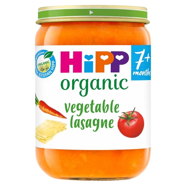 HiPP Organic vegetable lasagne baby food for 7+ months 190g jar, UK version