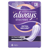 Always Discreet Ultimate Night Incontinence Pads 6 pack - British product
