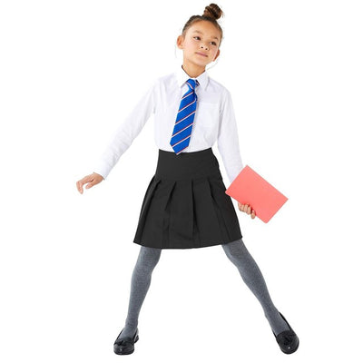 M&S Girls Crease Resistant School Skirts 2 Pack, 9-10 Years, Black