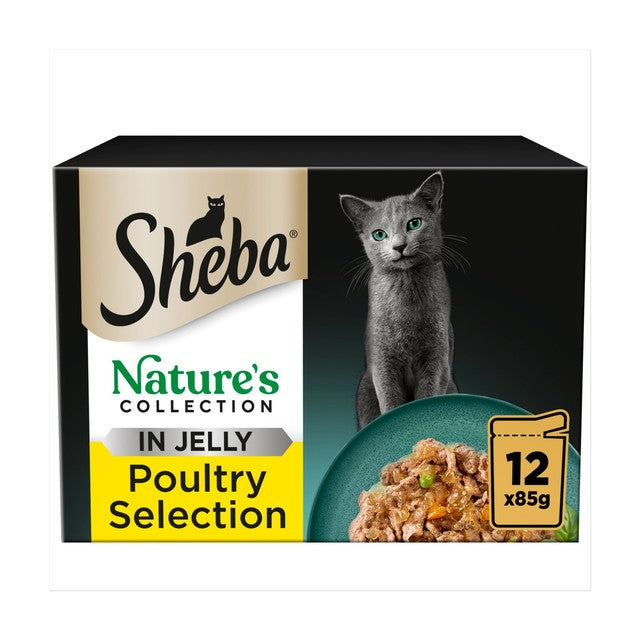 Sheba cat food poultry in jelly pouches 12 x 85g (British brand)