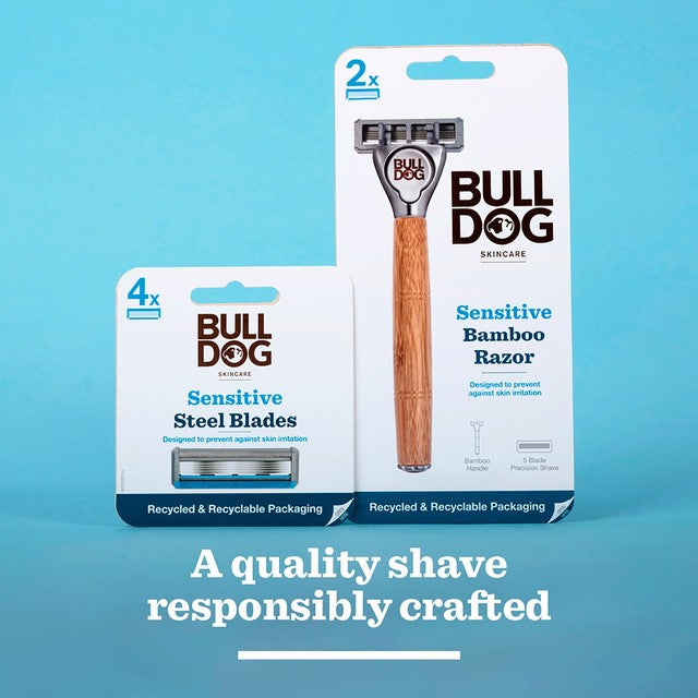 Bulldog Sensitive Steel Razor Blades 4 Pack - British product
