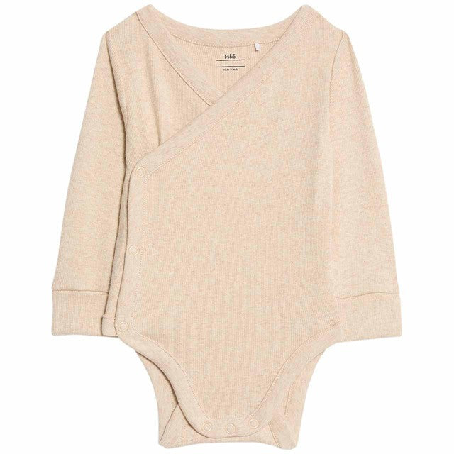M&S baby bodysuit outfit in oatmeal for 6-9 months, imported from the UK