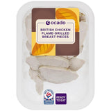 Ocado flame-grilled chicken breast pieces 150g, imported from the UK