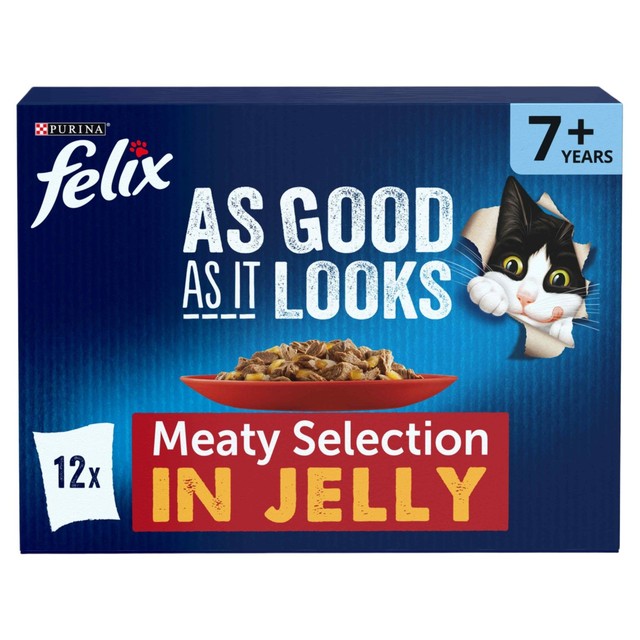 Felix senior cat food meat in jelly 12 x 85g - British product