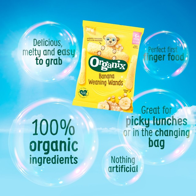 Organix Banana Baby Puffs 25g, imported from the UK