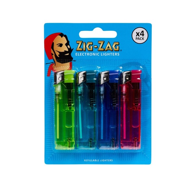 Zig Zag electronic lighters 4 pack (British brand)