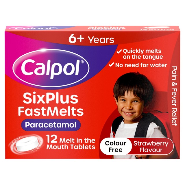 Calpol strawberry flavoured pain relief tablets 12 tablets - British product