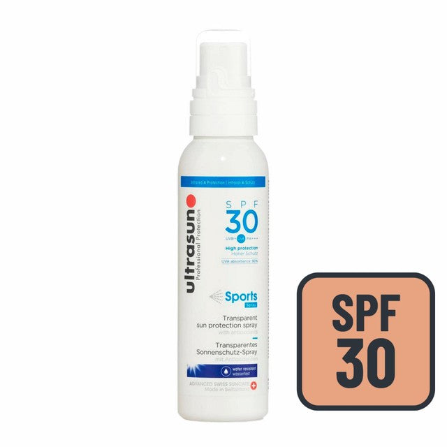 Ultrasun SPF 30 sports spray sunscreen 150ml (British brand)