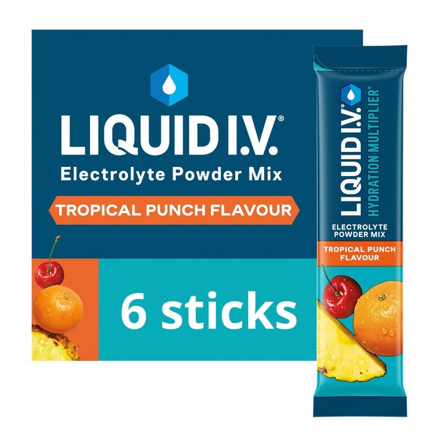 Unilever Liquid I.V. tropical punch electrolyte mix 6 sachets, UK version
