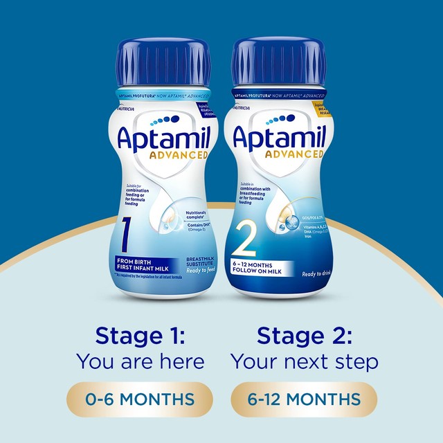 Aptamil Advanced First Infant Milk Formula 4 x 200ml - British product