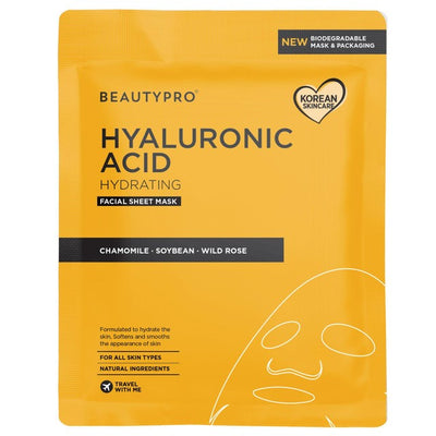 Beauty Pro Hyaluronic Acid Hydrating Facial Sheet Mask