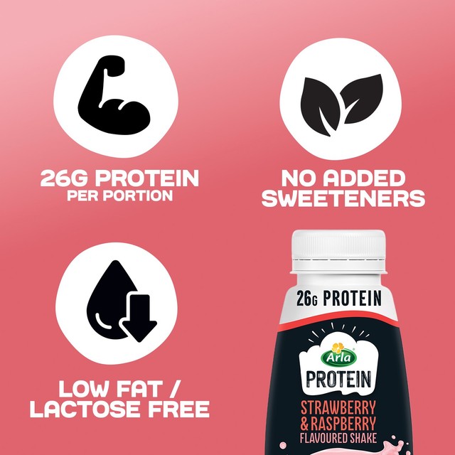 Arla protein milk shake strawberry and raspberry flavour 482ml - British product
