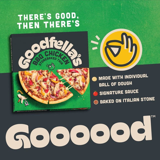 Goodfella's BBQ chicken frozen pizza 385g, UK version