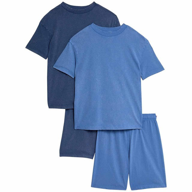 M&S Acid Wash Pyjamas Blue 6-7 Years, imported from the UK