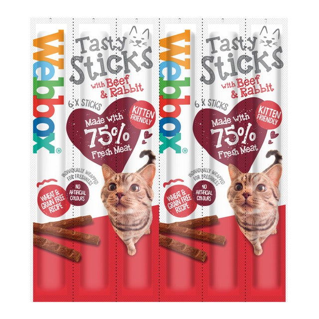 Webbox cat treat sticks with beef and rabbit 30g (British brand)