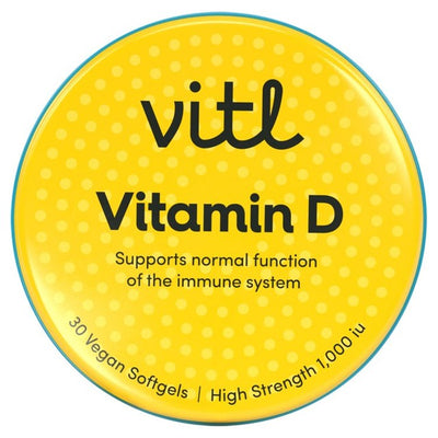 VITL Vitamin D Vegan Soft Gel Capsules Supplement 30 Capsules