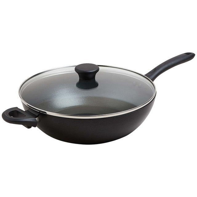 M&S non-stick black wok 30cm, imported from the UK