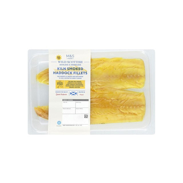 M&S Smoked Haddock Fillets Skinless & Boneless 235g, imported from the UK