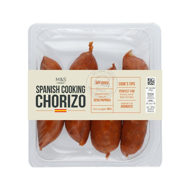 M&S Spanish Chorizo Sausages 180g, imported from the UK