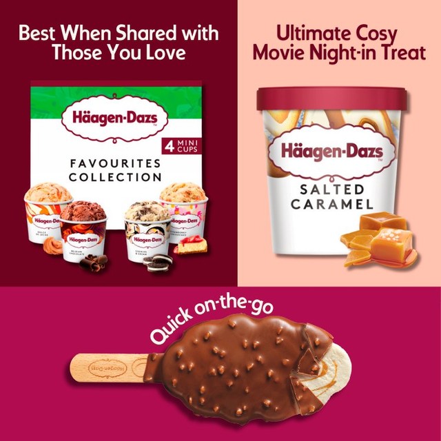 Haagen Dazs favourites collection mini cups ice cream 4 x 95ml, UK version