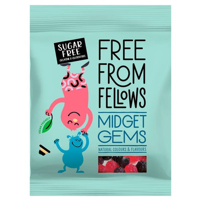 Free From Fellows Vegan Sugar Free Midget Gems Gummy Sweets 70g