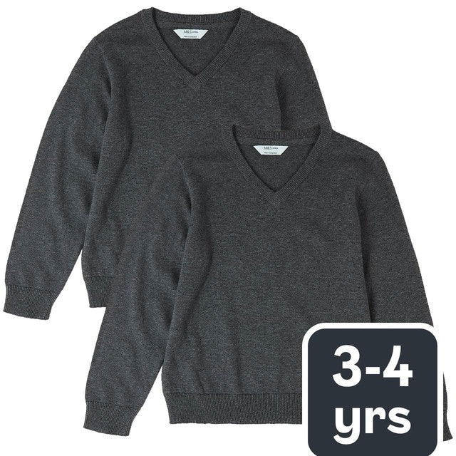 M&S pure cotton school jumper grey 3-4 years, imported from the UK