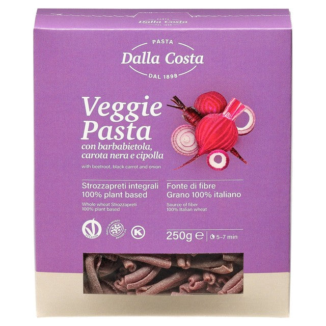 Dalla Costa veggie pasta with beetroot, black carrot and onion 250g - British product