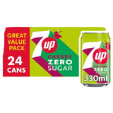7UP Cherry soft drink 24 x 330ml cans (British brand)
