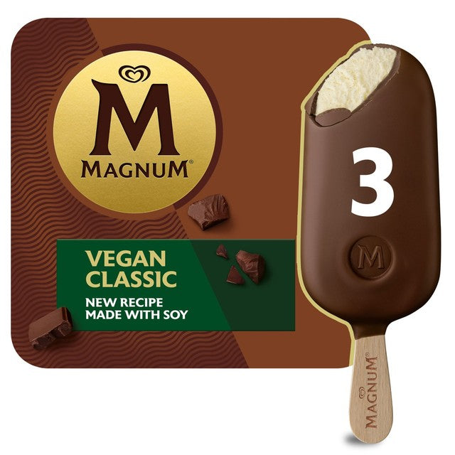 Magnum Vegan Classic ice cream sticks 3 x 90ml, imported from the UK