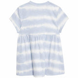 M&S girls cotton tie-dye jersey dress blue 9-12 months, imported from the UK