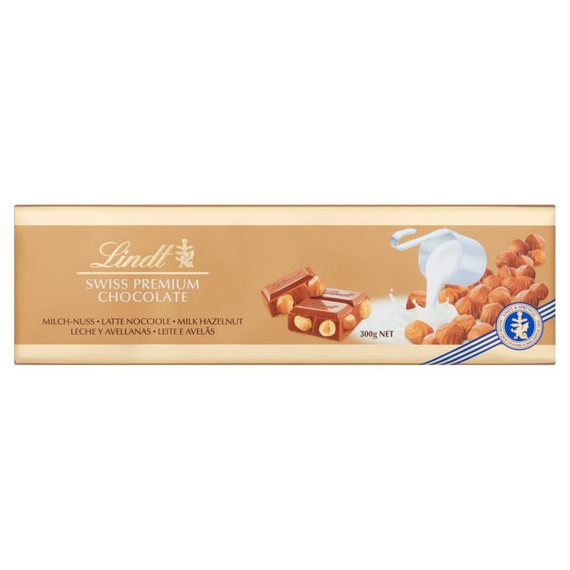 Lindt gold milk chocolate hazelnut bar 300g, UK version