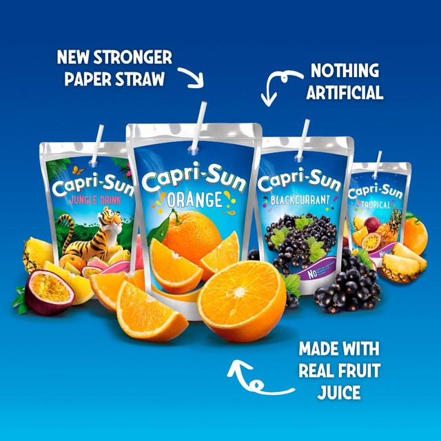 Capri Sun Tropical kids juice drink 8 x 200ml pouches - British product