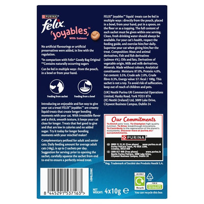 Friandises liquides pour chats au saumon Felix Joyables 4 x 10g