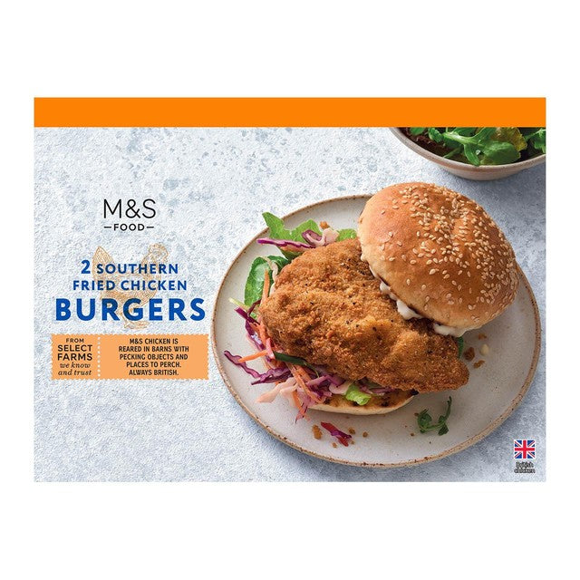 M&S Southern Fried Chicken Burgers 282g, imported from the UK