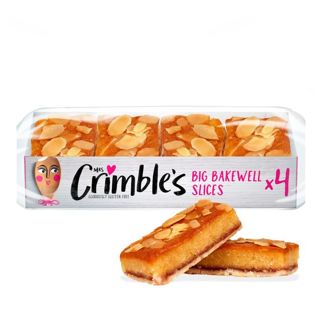 Mrs Crimble's almond flavoured Bakewell slices 4 x 50g, imported from the UK