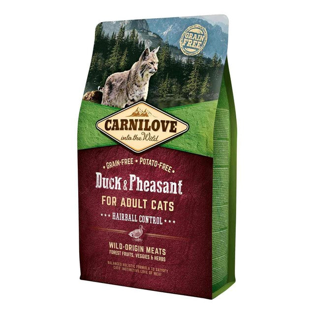 Carnilove dry cat food duck and pheasant hairball control 2kg - British product