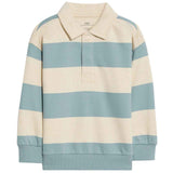 M&S blue striped rugby sweatshirt for ages 6-7, imported from the UK