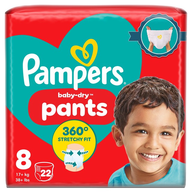 Pampers Baby Dry Nappy Pants Size 8 Essential Pack