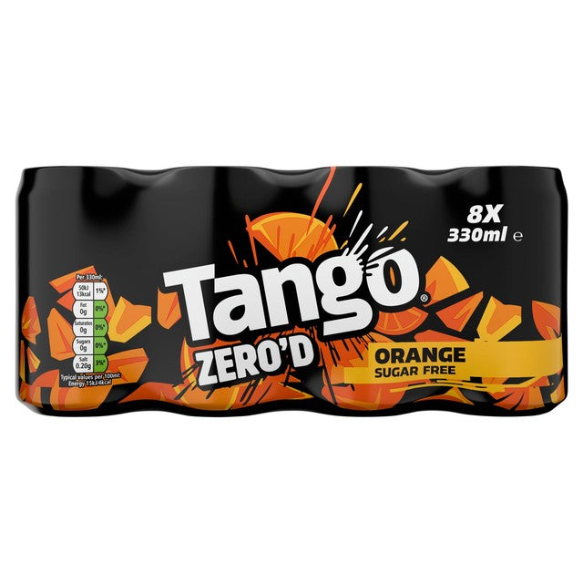 Tango orange sugar free fizzy drink 8 x 330ml (British brand)
