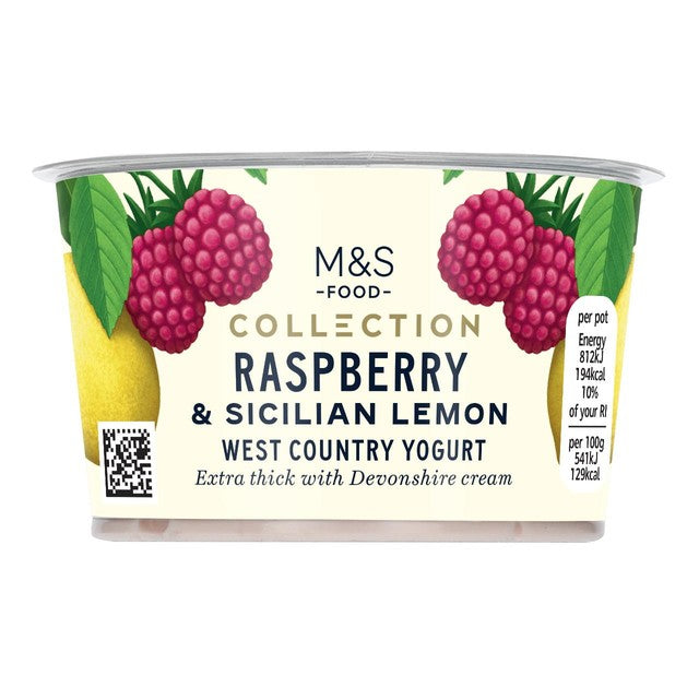 M&S raspberry sicilian lemon yogurt 150g, imported from the UK
