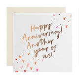 M&S Happy Anniversary Card with Gold Foil 15cm, imported from the UK