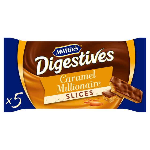 Mcvitie's digestive caramel slices cake bars 5 pack, imported from the UK