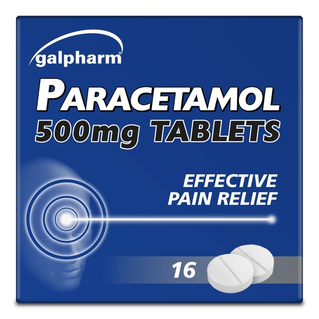 Galpharm Paracetamol 500mg Tablets 16 per pack, UK version