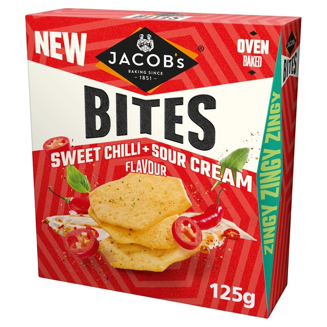 Jacob's Bites sweet chilli and sour cream cracker bites 125g, UK version