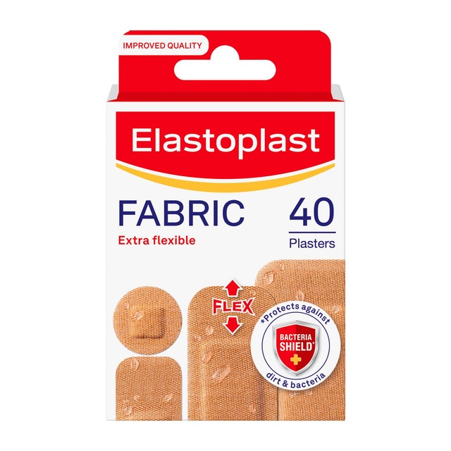 Elastoplast extra flexible and breathable fabric plasters 40 pack - British product