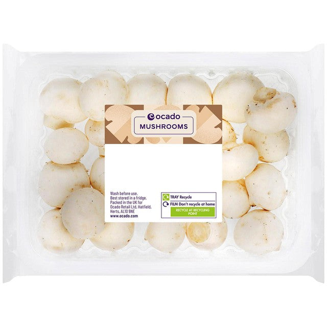 Ocado baby button mushrooms 200g, imported from the UK