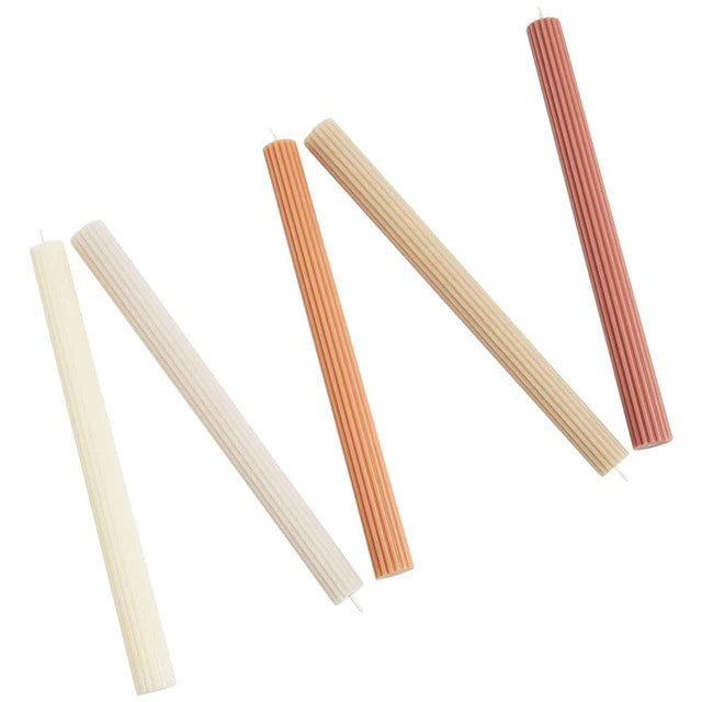 M&S ridged dinner candle neutral unscented pack of five, imported from the UK