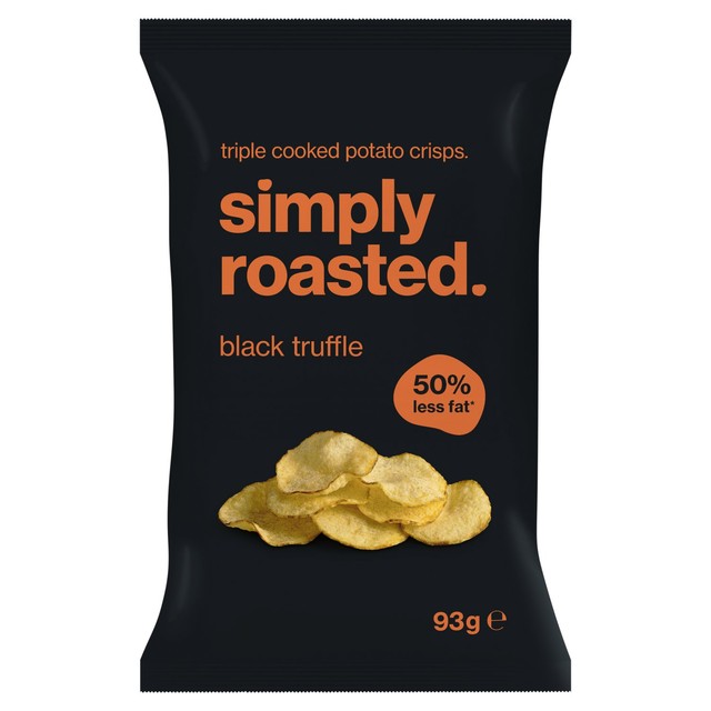 simply roasted black truffle crisps 93g (British brand)