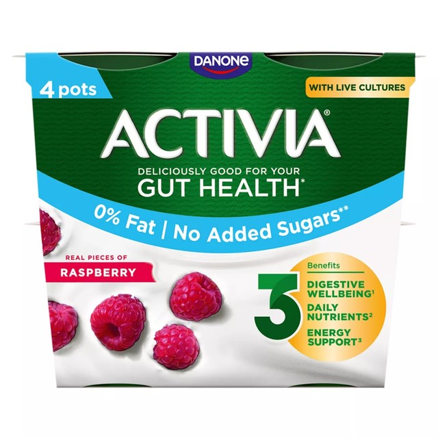 Activia raspberry fat free yoghurt multipack 4 x 115g - British product